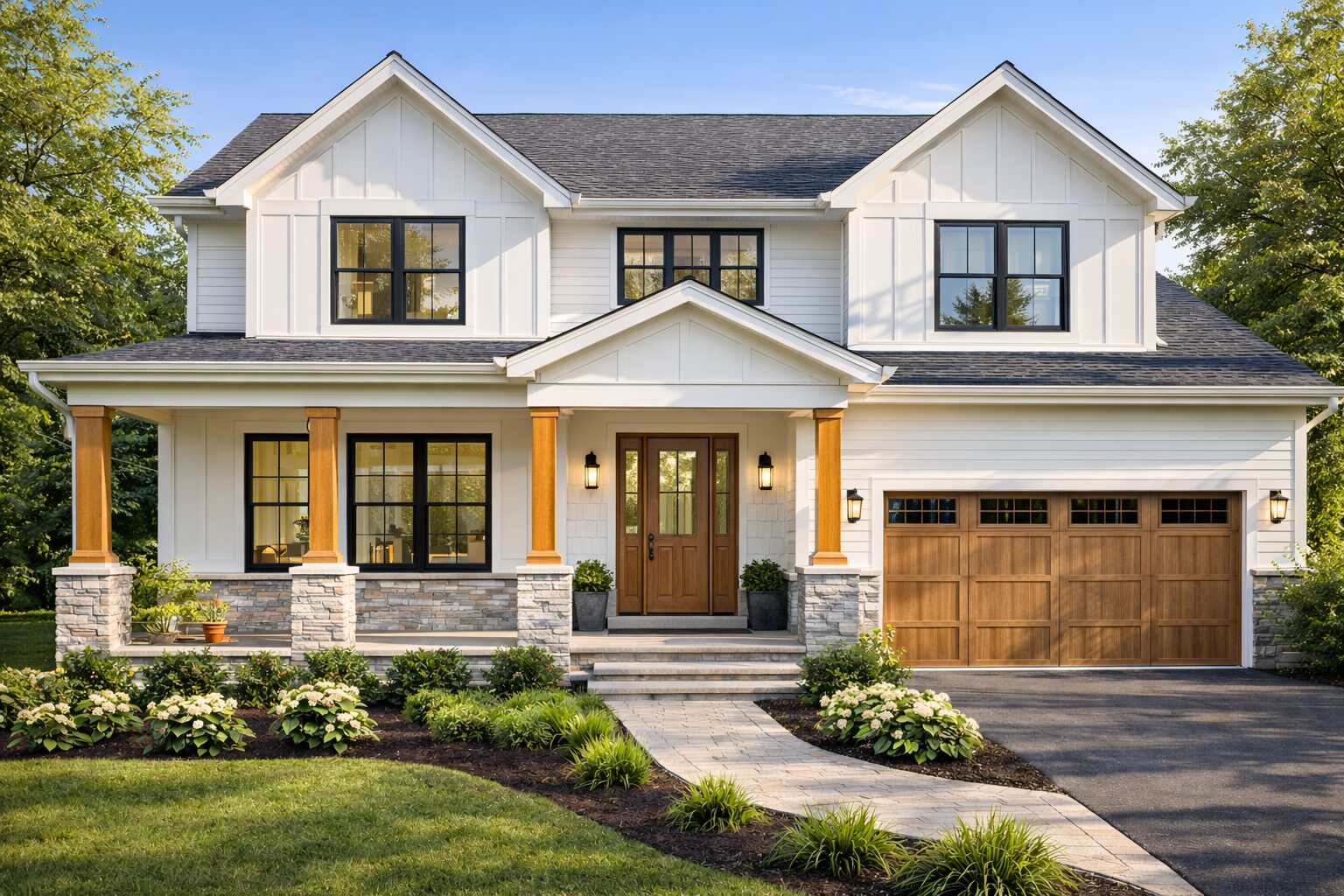 Modern farmhouse exterior in Kentucky
