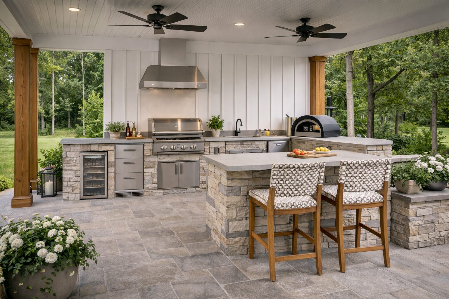 Outdoor kitchen space